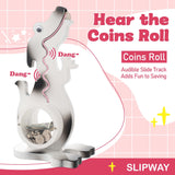 Wooden Dinosaur Piggy Bank Boalord for Boys Kids Girls Clear Big Belly Animal Coin Bank for Toddler Real Money Toy（Dino-Blue）