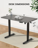 ErGear Height Adjustable Electric Standing Desk, 55 x 28 Inches Sit Stand up Desk, Large Memory Computer Home Office Desk with Two-Piece Desktop (Black)