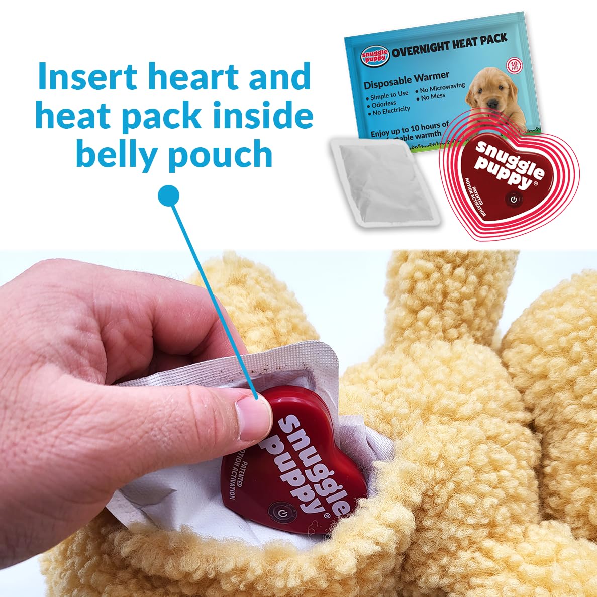 Original Snuggle Puppy Heartbeat Stuffed Dog Toy. Puppy Toy for Anxiety Relief, Calming Aid, and Comfort Toy for Behavioral Training in Golden