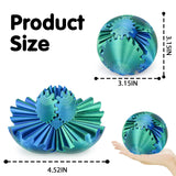 Gear Ball 3D Printed Cube Fidget Toy,Gear Sphere Fidget Toys,Sensory Toys for Stress and Anxiety Relief, Desk Toy Fidget Spinners,Stocking Stuffers for Adults & Kids Gift(Blue Green, 3.1 Inch)