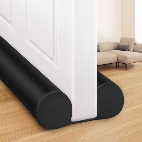 MAXTID Large Door Draft Stopper for Bottom of Doors 36” Under Door Draft Noise Blocker Black Gap Stoppers Door Draft Guard for Bottom of Doors Adjustable Door Seal Sweep Draft Home Essentials Gadgets