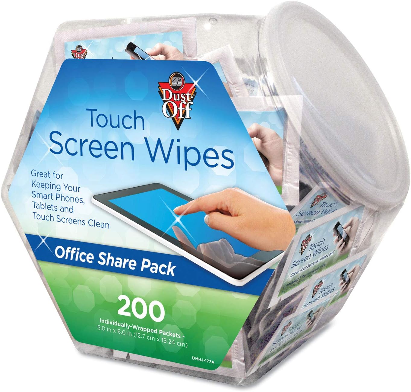 Falcon Dust-Off Touch Screen Wipes, Office Share Pack, 200/Pack (DMHJ)
