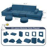 22Pcs Modular Kids Play Couch - Kids Couch for Playroom Bedroom Living Rooms Toddler Sofa for Inspiring Child Creativity，Children Convertible Foam Sofa