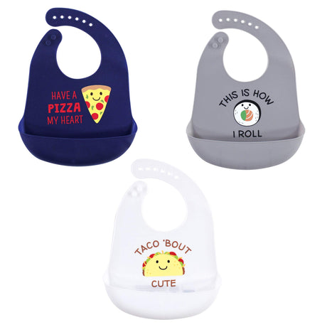 Hudson Baby Unisex Baby Silicone Bibs, Perfect Gentlemen, One Size