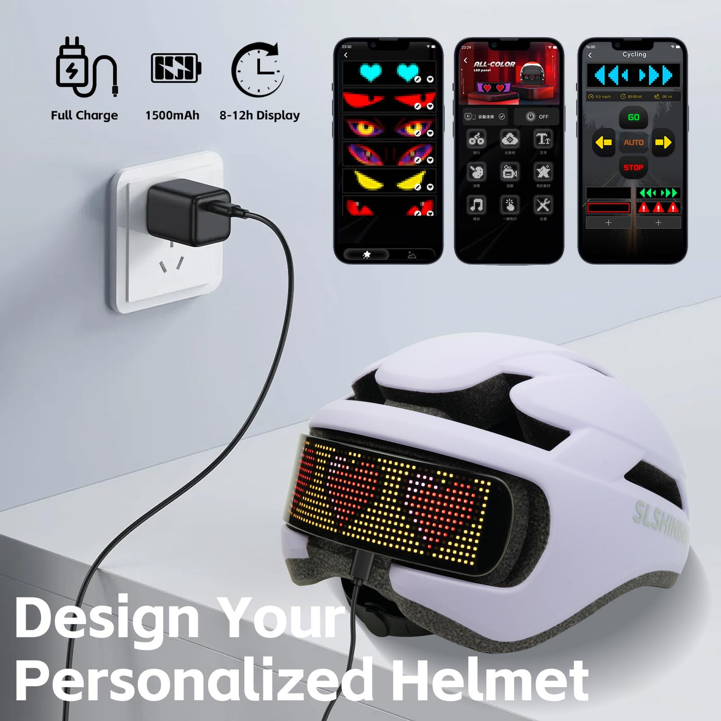 Smart Bike Helmet with Light: Bicycle Helmets for Adult Teens for Mountain & Road Cycling Electric Scooter Skateboard Skating
