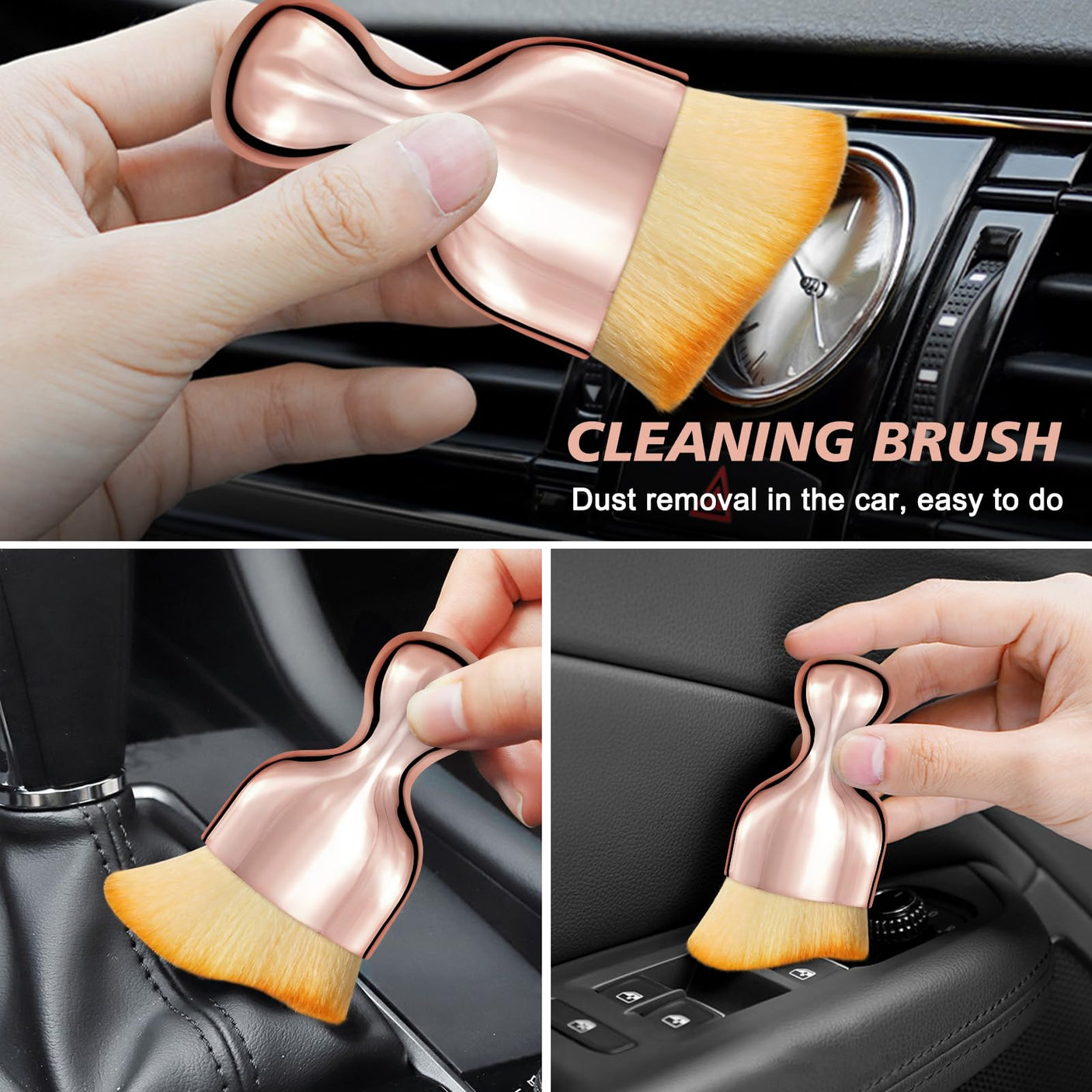 Ouzorp Car Interior Dust Brush, Car Detailing Brush, Soft Bristles Detailing Brush Dusting Tool for Automotive Dashboard, Air Conditioner Vents, Leather, Computer,Scratch Free