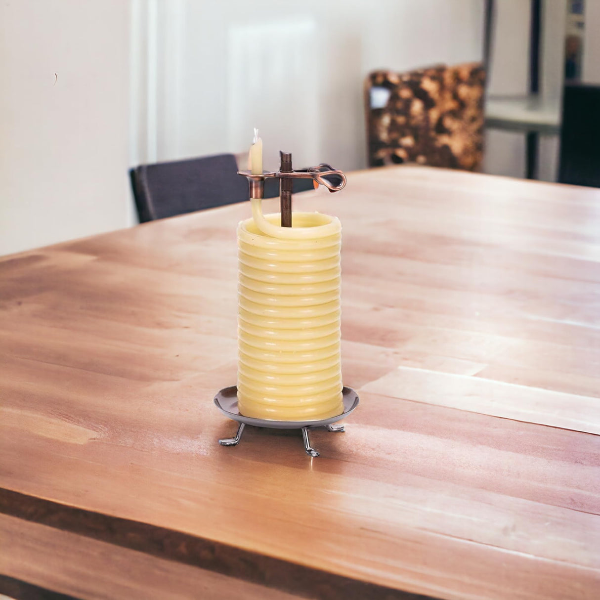 Candle by the Hour 80-Hour Vertical Candle, Eco-friendly Natural Beeswax with Cotton Wick