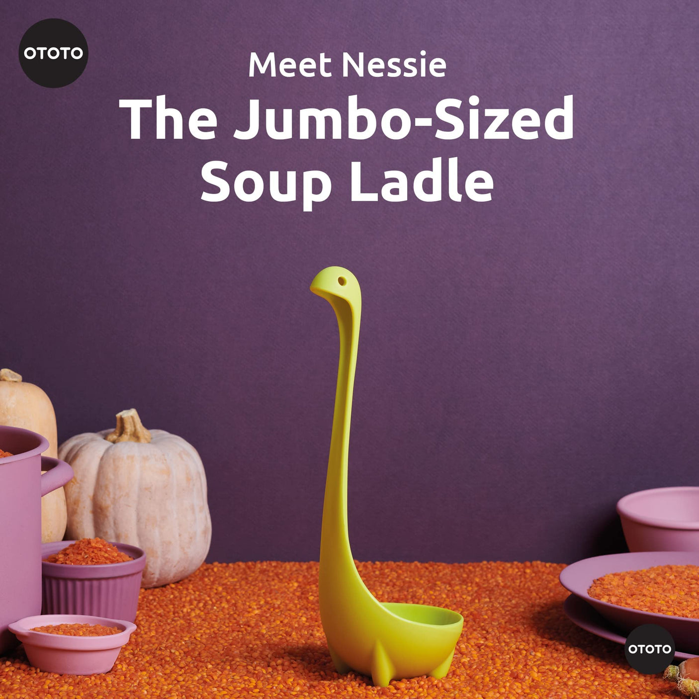 OTOTO The Original Nessie Ladle - Soup Ladle, Cute Gifts, Funny Kitchen Gadgets, Loch Ness design, Cooking Gifts for Mom - Cute and Practical Kitchen Utensils - Unique Gifts for Women