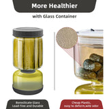 WhiteRhino Pickle Jar with Strainer Flip,34oz Pickle Container Pickle and Olive Hourglass Jar,Glass Flip Pickle Jar Juice Separator Jar with Airtight Lid for Jalapeno Gherkin