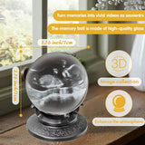 Memory Sphere Lamp - Memory Orb Video Crystal Ball,Ultrasound Baby Heartbeat, Or Family Moments Keepsake USB Rechargeable Led Glass Memory Sphere Gift (White)