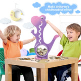 Wooden Dinosaur Piggy Bank Boalord for Boys Kids Girls Clear Big Belly Animal Coin Bank for Toddler Real Money Toy（Dino-Blue）