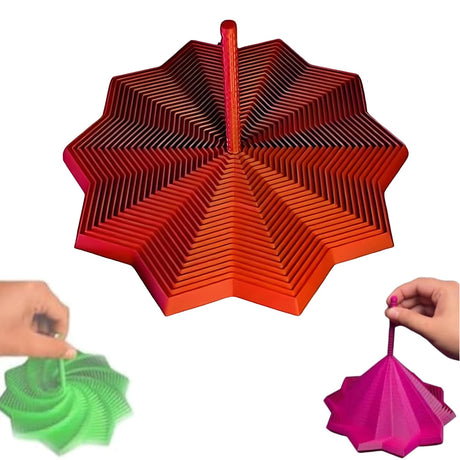 3D Printed Expanded Sensory Fidget Star, Fractal Fidget Hexagon with Handles, Colorful Whirling Spiral Design, 2025 New Star Shaped Fidget Star (A Type, Medium)