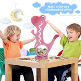 Wooden Dinosaur Piggy Bank Boalord for Boys Kids Girls Clear Big Belly Animal Coin Bank for Toddler Real Money Toy（Dino-Blue）