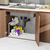Under Sink Organizers and Storage 2 Tier Slide Out Kitchen Cabinet Organizer Sturdy Metal Bathroom Storage (Black, 1 Pack)