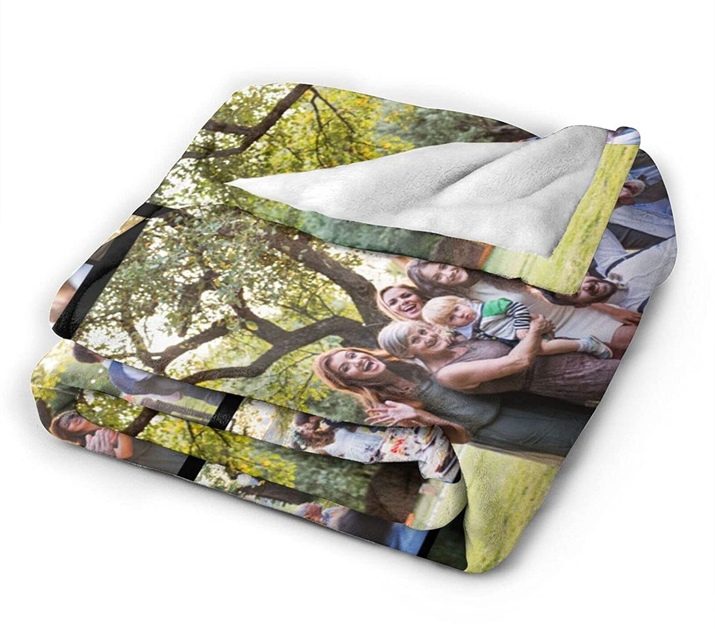 Custom Blanket with Photo Text Personalized Bedding Throw Blankets Customized Flannel Fleece Blankets for Family Birthday Wedding Gift Fits Couch Sofa Bedroom Living Room (1 Photos, 40"x50")
