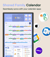 Cozyla 32 Inch Digital Calendar Wall Touch Screen Chore Chart To Do List Notepad Electronic Smart Calendar Digital for Family Meal Planner Support All App Via App Store Android Tablet Wall Mount Black