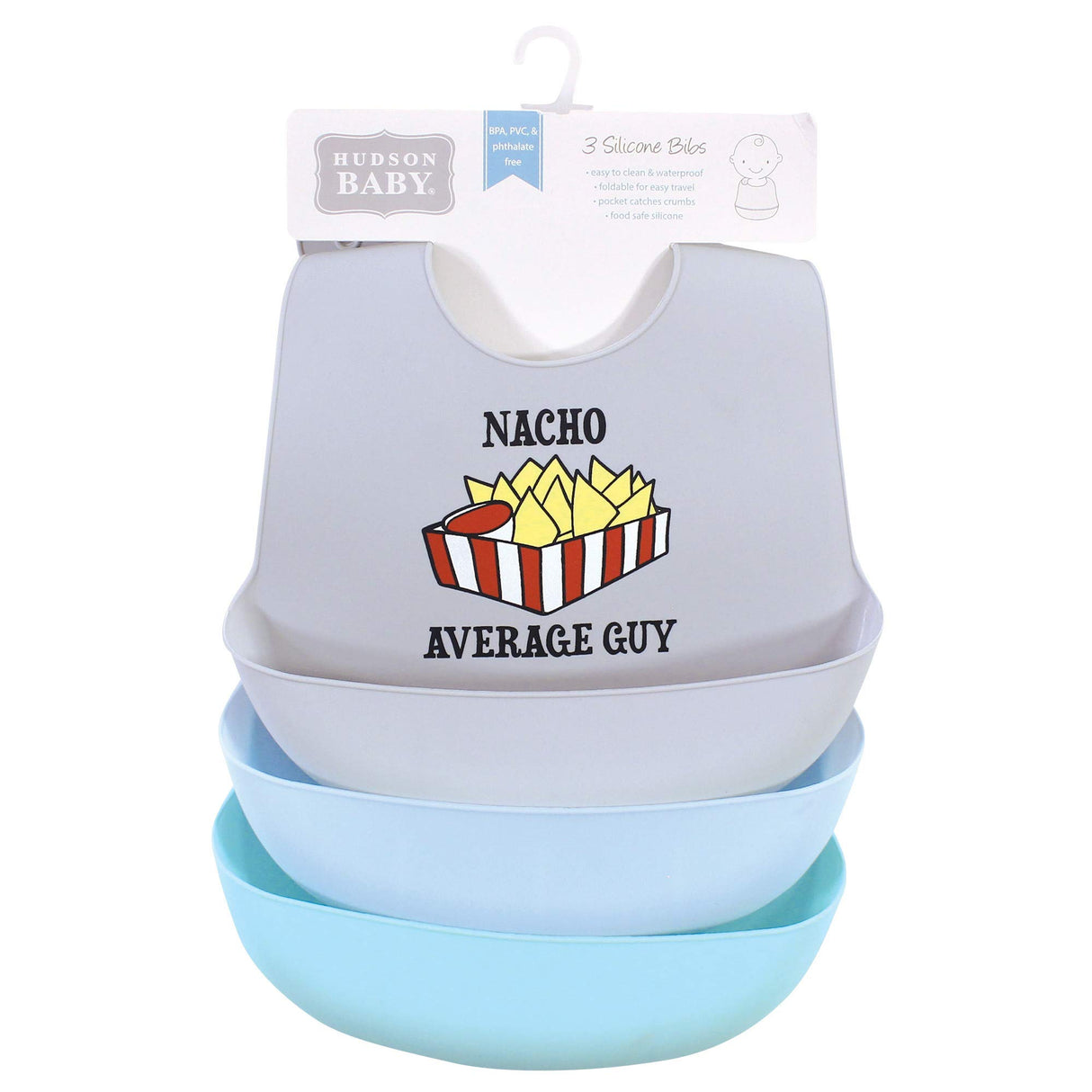 Hudson Baby Unisex Baby Silicone Bibs, Perfect Gentlemen, One Size