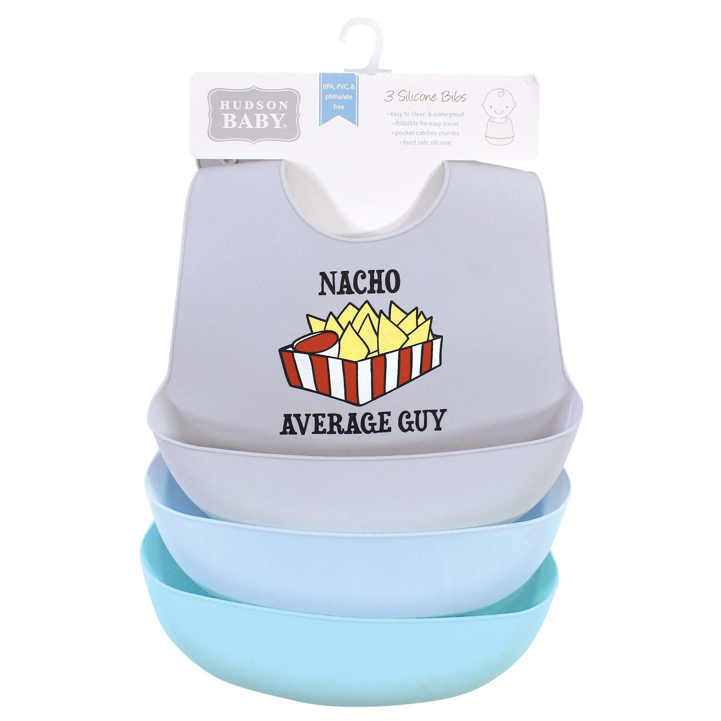 Hudson Baby Unisex Baby Silicone Bibs, Perfect Gentlemen, One Size