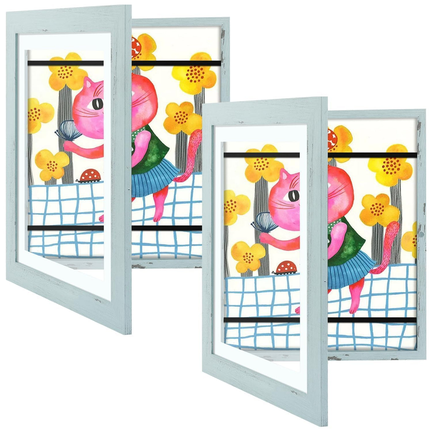 Golden State Art, 10x12.5 Kids Art Frames, Front-Opening Picture Frame Great for Kids Drawings, Artworks, Children Art Projects, Schoolwork, Home or Office (Walnut Set of 2)