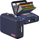 Fireproof Document Box, Hard Case Fireproof File Organizer with Lock Hard-Shell Design Fireproof Water Resistant Safe Box for Important Documents Certificates Laptop Passports Black