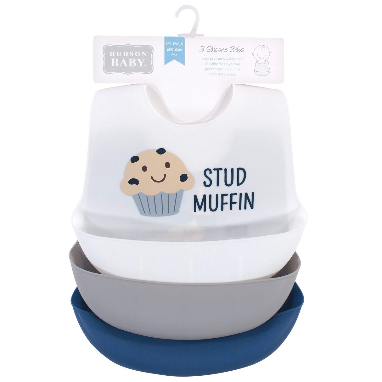 Hudson Baby Unisex Baby Silicone Bibs, Perfect Gentlemen, One Size