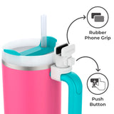HydraClip Phone Attachment - Watch, Carry, Record, & Stay Organized, Use as Phone Stand or Tripod, Hands Free Detachable, Stanley Cup Accessories, Spring Loaded Secure Grip (Black)