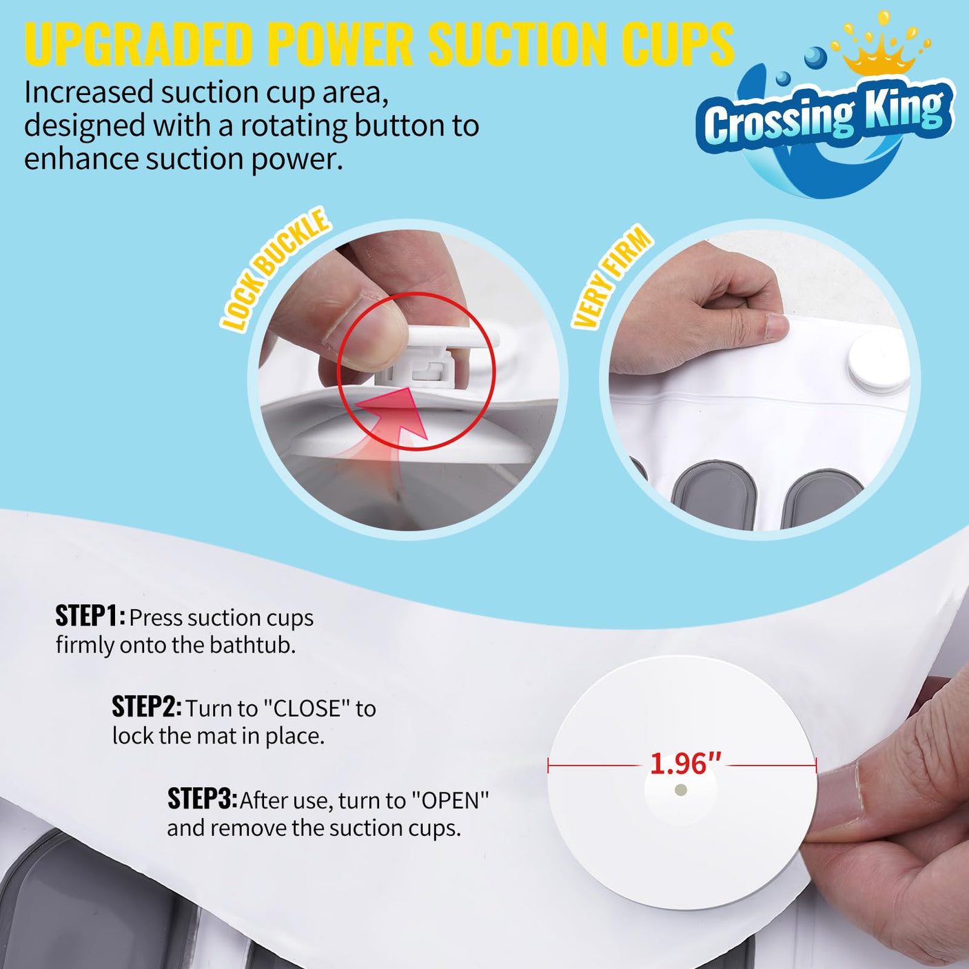 Bubble Bath Mat Tub Spa Massager, Portable Spa Bubble Bath Massager with Upgraded Powerful Suction Cup, Electric Air Pump, Pillow and Remote Control for Relaxation 45 * 17in (Grey)