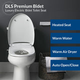 Bio Bidet BB2000 Bliss Electric Bidet Toilet Seat, Warm Water with Air Dryer, Heated Seat with Sensor and Slow Close Lid, Night Light, Remote Control, Elongated, White