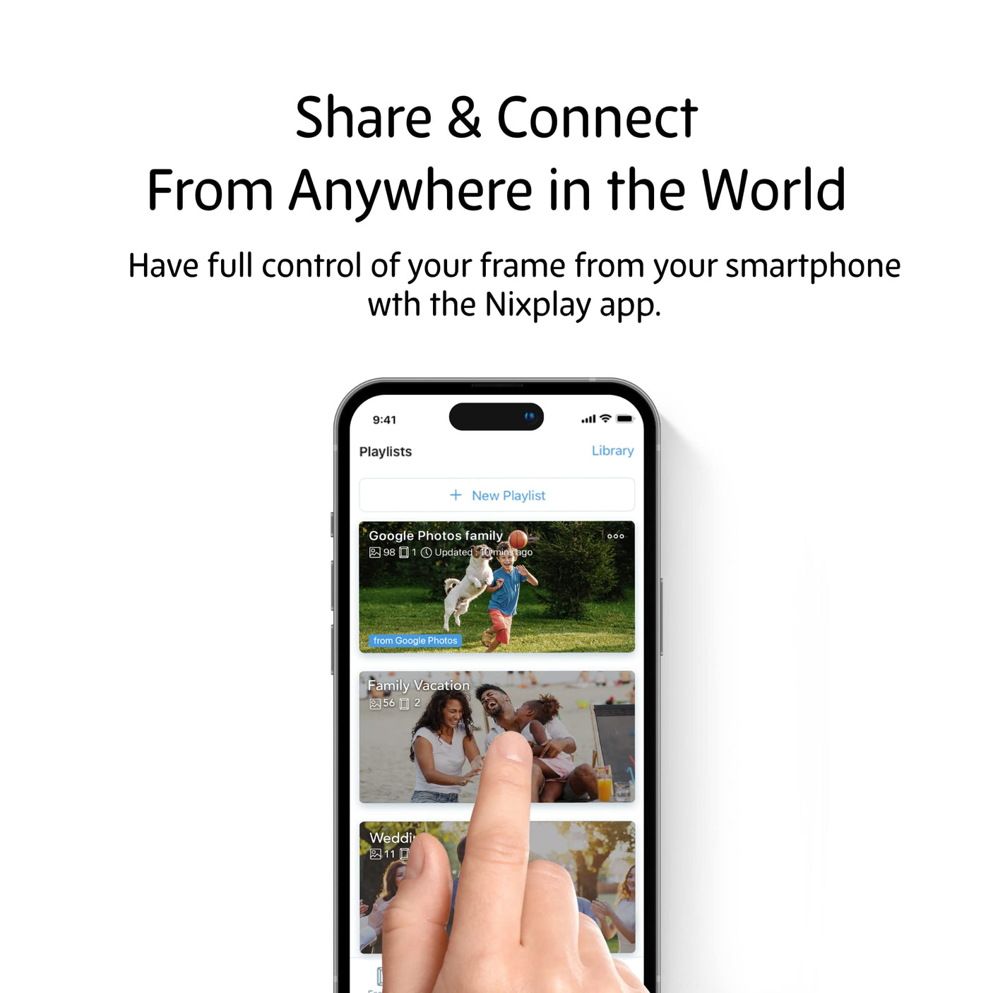 Nixplay Digital Picture Frame [AI-Enhanced] Stunning HD Touch Screen Display | Perfect Digital Picture Frame for Gifting | Auto-Rotation Feature, Securely Share Photos/Videos via Email or App | 10.1"