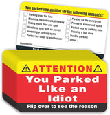PARTH iMPEX You Parked Like an Idiot Business Cards (Pack of 100) Bad Parking Cards 3.5"x2" Multi Reasons Violation stocking stuffers for adults