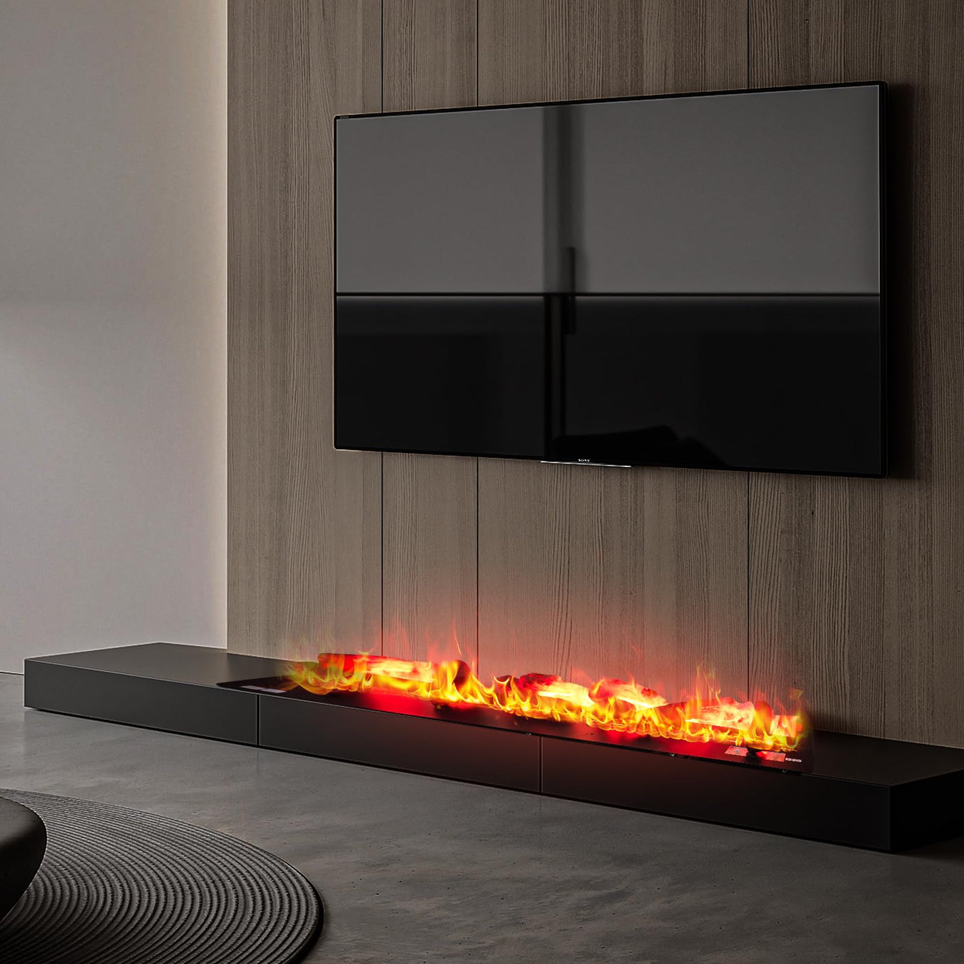 36 inch Water Vapor Fireplace 3D Atomizing Fireplace Recessed Electric Fireplace Remote Control with Timer Touch Simulation Flame Touch Flame Multiple Colors and Flame Adjustment