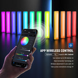 NEEWER RGB LED Video Light Stick, Touch Bar & APP Control, Magnetic Handheld Photography Lighting Wand, Dimmable 3200K~5600K CRI98+ Full Color LED Light with 6400mAh Battery, 17 Scenes, RGB1