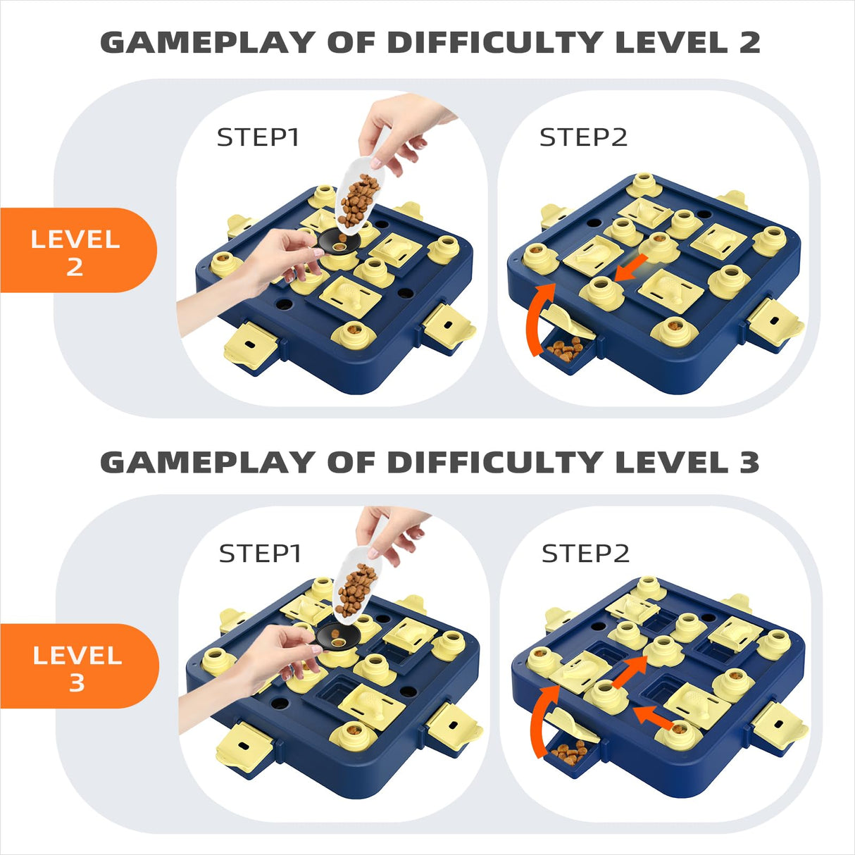 KADTC Dog Puzzle Toys Level 4 in 1 Advance Complicated for Smart Dogs Interactive Puppy Brain Mental Stimulation Game Boredom Enrichment Self Play Slow Feeder Food Feeding Dispenser Treat Puzzles Toy