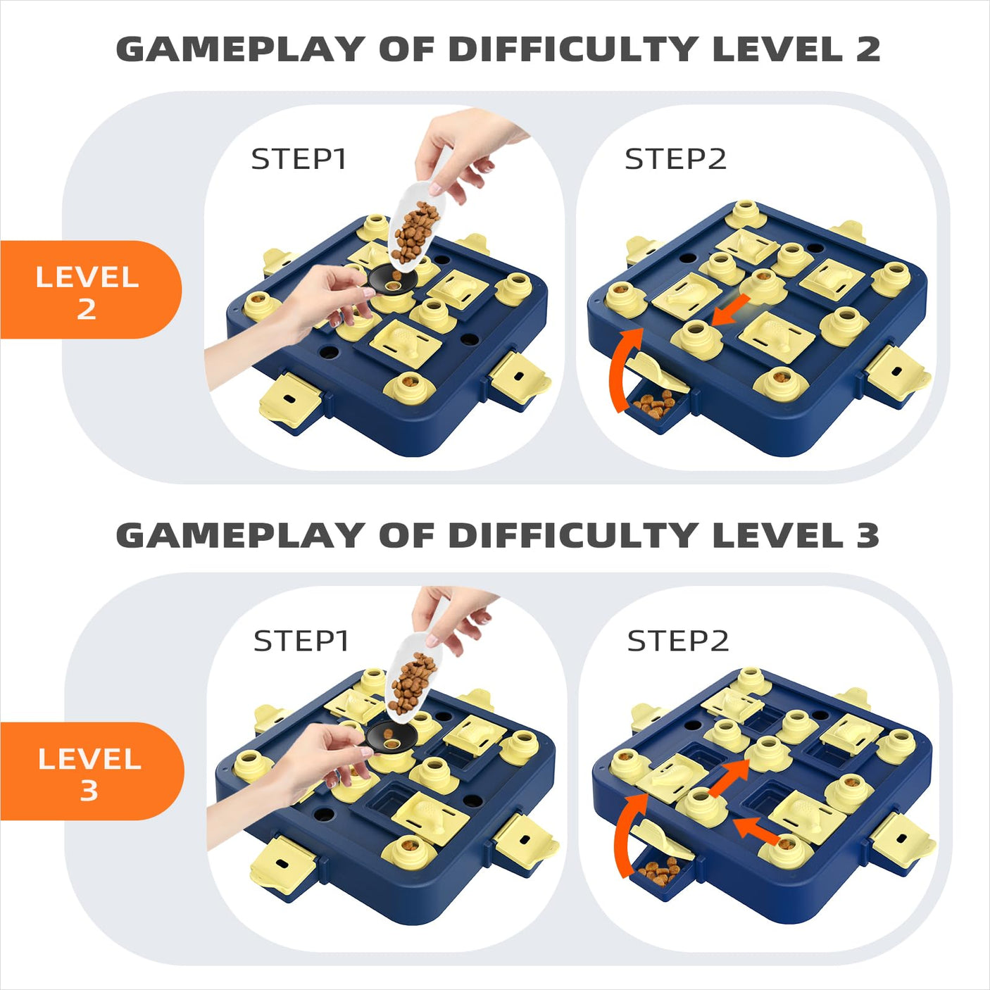 KADTC Dog Puzzle Toys Level 4 in 1 Advance Complicated for Smart Dogs Interactive Puppy Brain Mental Stimulation Game Boredom Enrichment Self Play Slow Feeder Food Feeding Dispenser Treat Puzzles Toy