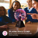 Katzco 7 Inch Plasma Ball Lamp - Touch and Sound Sensitive Electric Globe with Lightning Effects - Plug-in Energy Ball for Parties, Room Decor, and STEM Learning - Static Electricity Sphere for Kids