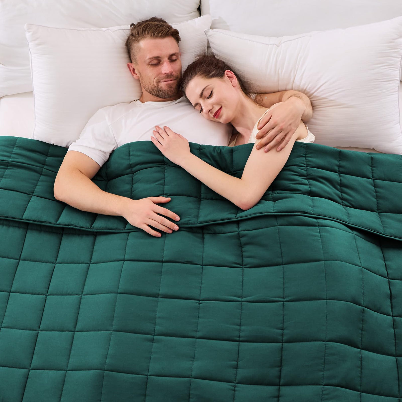 yescool Weighted Blanket for Adults (20 lbs, 60” x 80”, Blue) Cooling Heavy Blanket for Sleeping Perfect for 190-210 lbs, Queen Size Breathable Blanket with Premium Glass Bead, Machine Washable