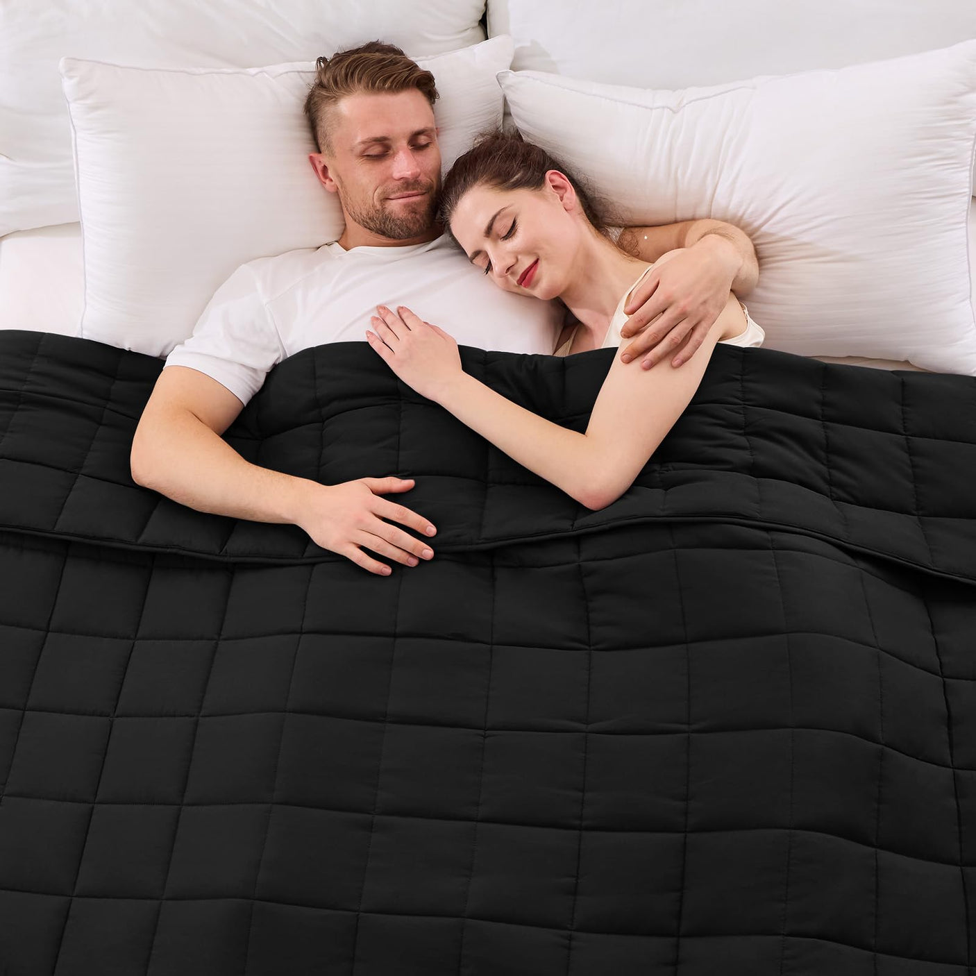 yescool Weighted Blanket for Adults (20 lbs, 60” x 80”, Blue) Cooling Heavy Blanket for Sleeping Perfect for 190-210 lbs, Queen Size Breathable Blanket with Premium Glass Bead, Machine Washable