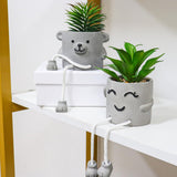 Zerzsy 3pcs Creative Artificial Succulents with Gray Flower Pots, Mini Potted Succulents for Home Office Desk Decor and Gift Choice
