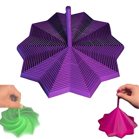 3D Printed Expanded Sensory Fidget Star, Fractal Fidget Hexagon with Handles, Colorful Whirling Spiral Design, 2025 New Star Shaped Fidget Star (A Type, Medium)