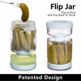 WhiteRhino Pickle Jar with Strainer Flip,34oz Pickle Container Pickle and Olive Hourglass Jar,Glass Flip Pickle Jar Juice Separator Jar with Airtight Lid for Jalapeno Gherkin