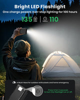 Hiluckey Solar Charger 25000mAh, Outdoor USB C Portable Power Bank with 4 Solar Panels, 3A Fast Charge External Battery Pack with 3 USB Outputs Compatible with Smartphones, Tablets, etc.