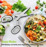 2025 Upgraded Herb Scissors, Effortless Herb Shears Cutter Tool with Sharp Stainless Steel Blades for Fresh Herbs, Must-Have Kitchen & Cooking Gadget, Green