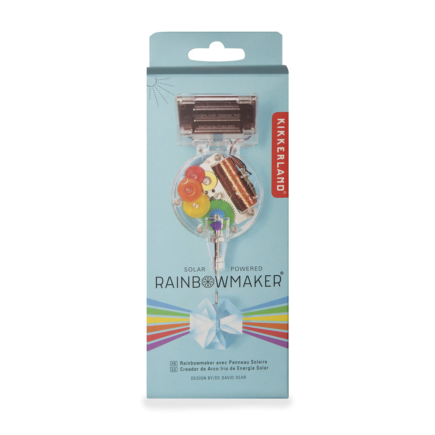 Kikkerland Solar Powered Rainbow Maker – Prism Suncatcher, Fun Home Window Decor – Unique Gift for Christmas & Birthdays – Single Crystal