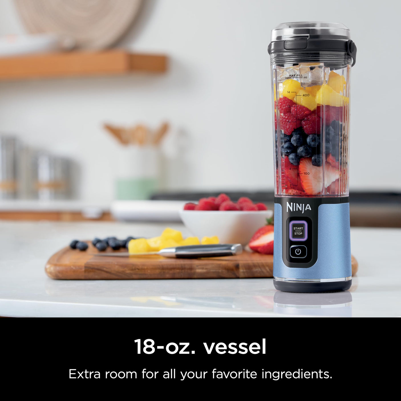 Ninja BC155PS Blast Two-Pack Portable Blender, Cordless, 18oz. Vessel, Personal Blender-for Shakes & Smoothies, BPA Free, Leakproof-Lid & Sip Spout, Rechargeable, Dishwasher Safe Parts, Peach & Stone