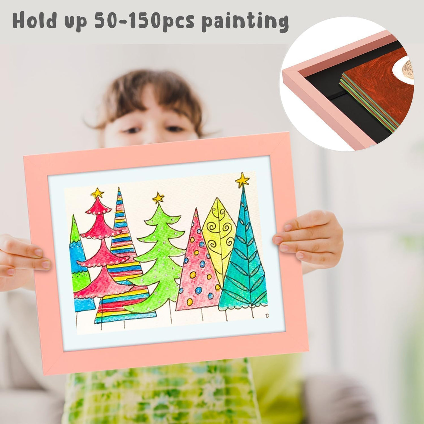 Golden State Art, 10x12.5 Kids Art Frames, Front-Opening Picture Frame Great for Kids Drawings, Artworks, Children Art Projects, Schoolwork, Home or Office (Walnut Set of 2)