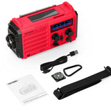 NOAA Weather Radio, Emergency Hand Crank Radio with Solar Charger, Portable Battery Operated AM FM Shortwave Radio with LED Flashlight, USB Charger, Earbud Jack, SOS Alert for Home Survival Hurricane