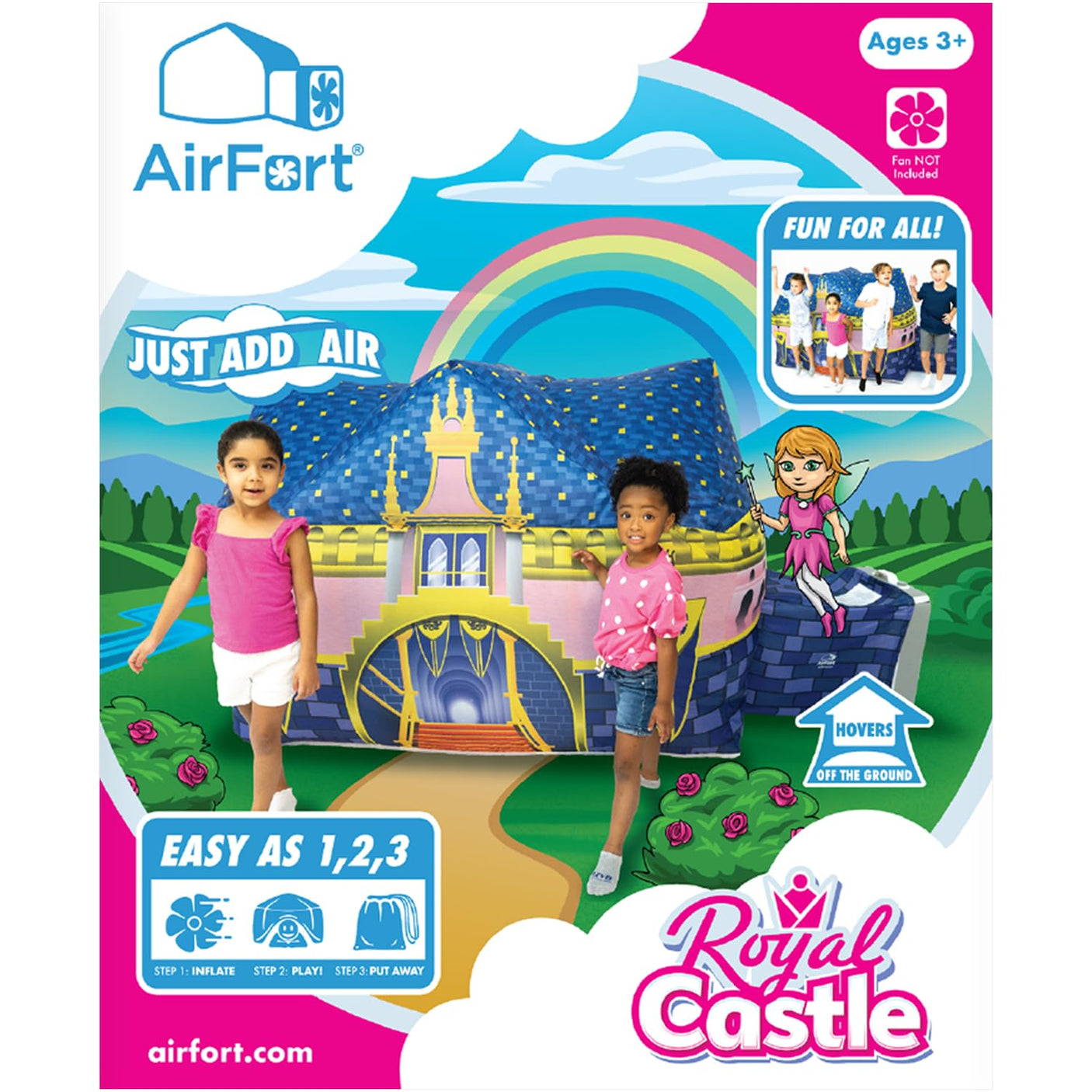 The Original Patented AirFort - Build A Fort in 30 Seconds, Inflatable Fort for Kids, Play Tent for 3-14 Years, A Playhouse Where Imagination Runs Wild, Fan not Included (Starry Night)