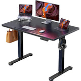 ErGear Height Adjustable Electric Standing Desk, 55 x 28 Inches Sit Stand up Desk, Large Memory Computer Home Office Desk with Two-Piece Desktop (Black)