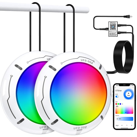 Above Ground Pool Lights with APP Control 20W RGB Dimmable LED Pool Lights with Suction Cups and Built-in Magnets 12V Underwater Pool Light for Above ground Inground Pools IP68 Waterproof 28FT Cord B
