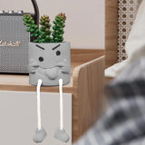 Zerzsy 3pcs Creative Artificial Succulents with Gray Flower Pots, Mini Potted Succulents for Home Office Desk Decor and Gift Choice